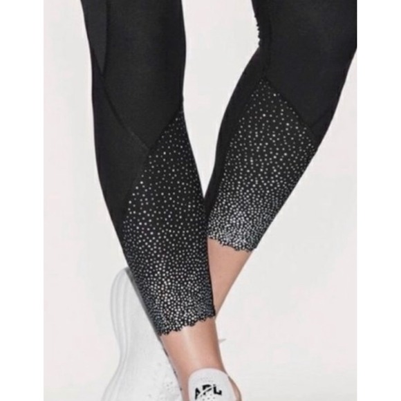 Lululemon Run Leggings Reflective Dot Cropped scalloped Athletic Pants Pockets 4 - Picture 2 of 12